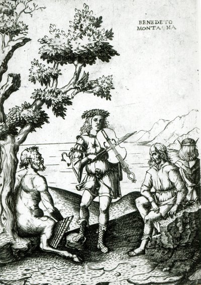 Apollo and Pan by Bartolomeo Montagna